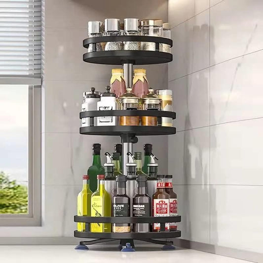 360° Rotating Storage Rack Organizer Round