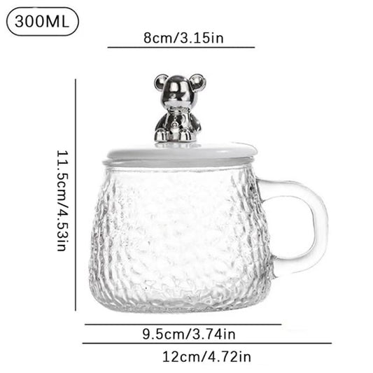 Tea and Coffee Glass Cup with Lid