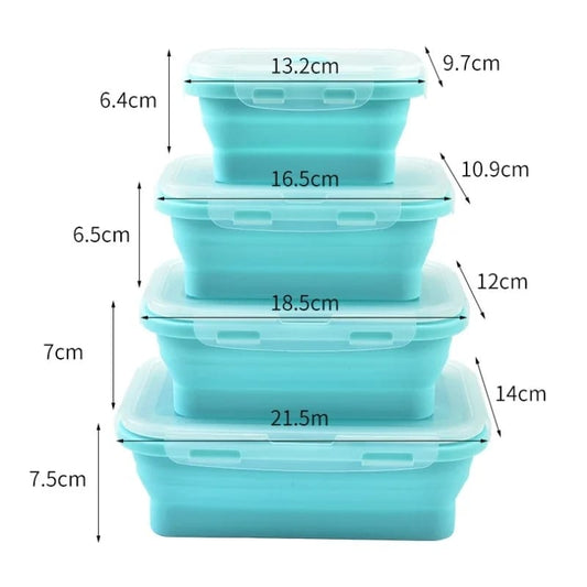 Silicon 4 Pcs Set Lunch Box