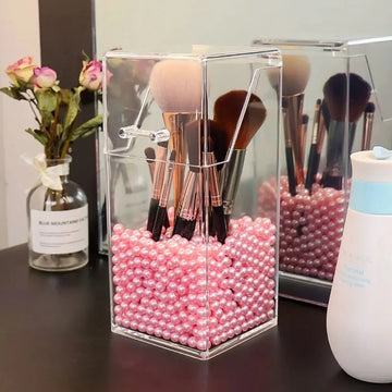 MakeUp Brush Storage Box with Pearls