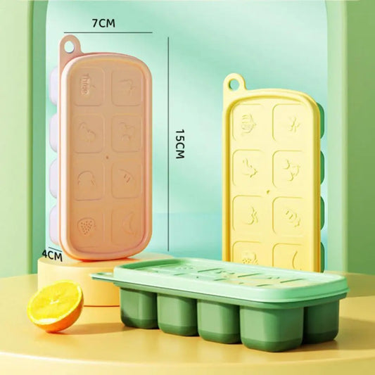 Silicone ice cube tray with lid