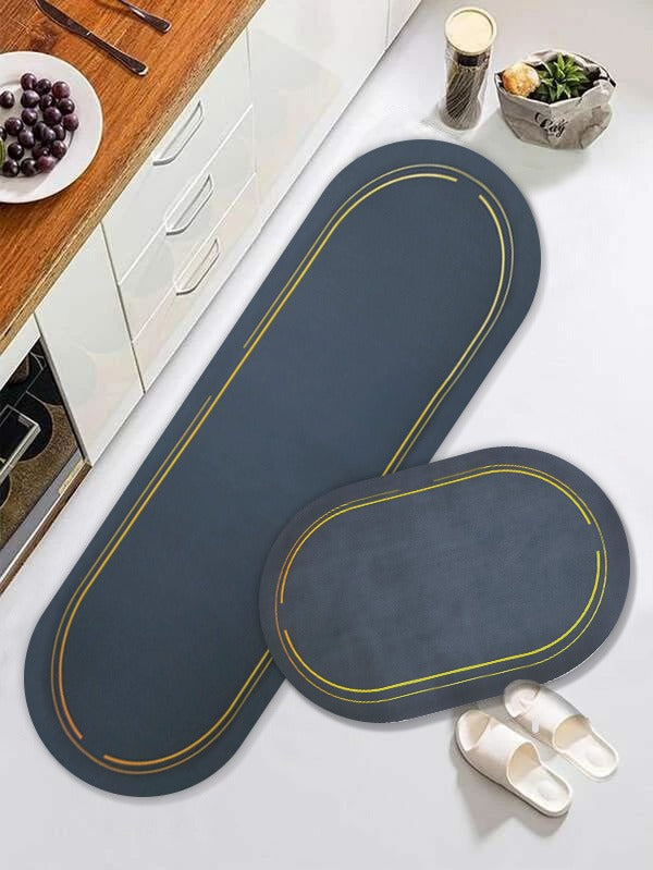 Oval Rubber Mat 2 Pcs