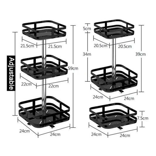 360° Rotatable Metal Storage Organizer Square