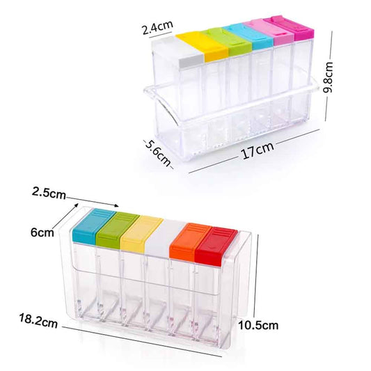 6 Units Transparent Spices Container