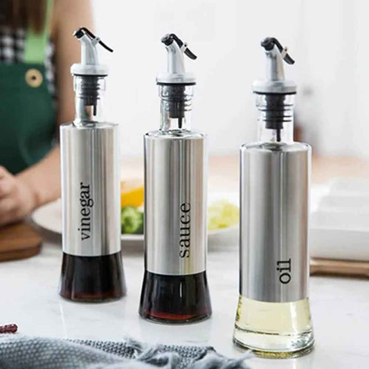 Oil And Vinegar Bottle 300 ML Steel Glass