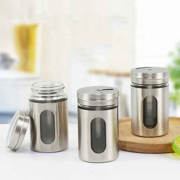 Stainless Steel Spice Jar With Rotate Cover